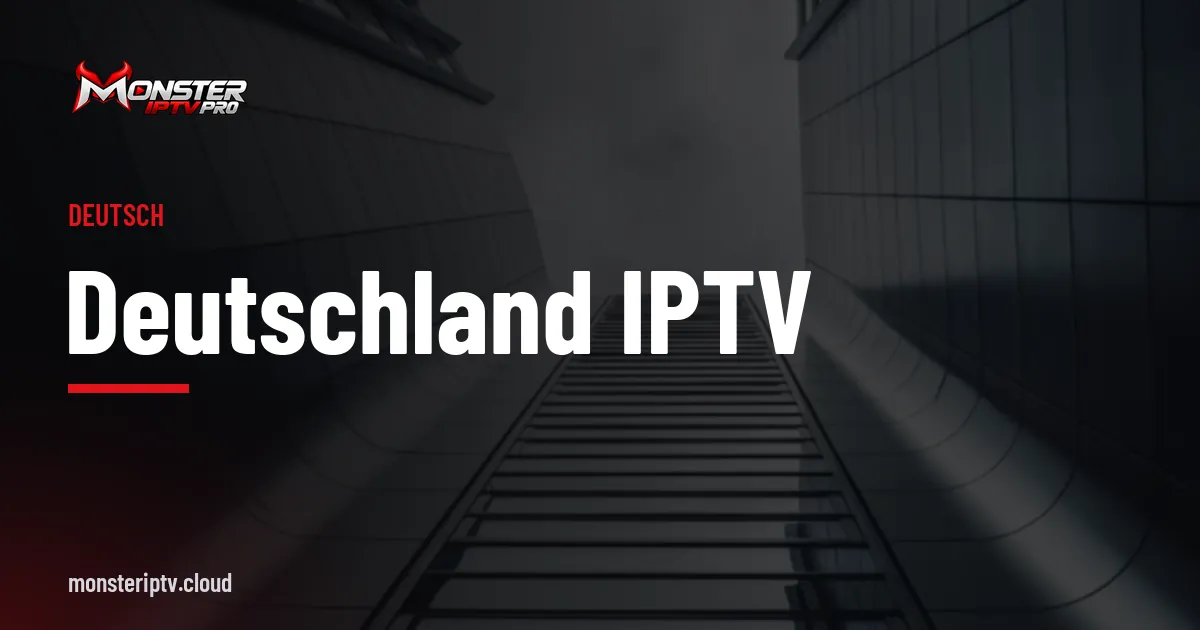 Banner mit dem Text Deutschland IPTV über einer Straße in Berlin