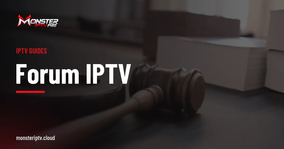Forum IPTV banner over a judge's gavel on a desk