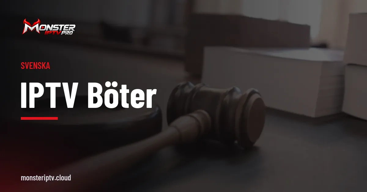 Banner med texten IPTV böter över en domarklubba