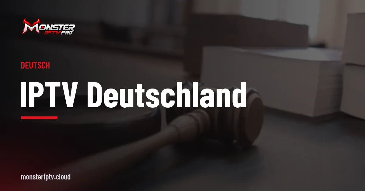 Banner mit dem Text IPTV Deutschland über einem Richterhammer