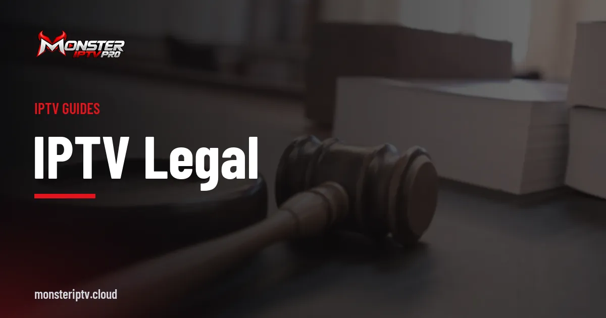 IPTV legal banner over a judge's gavel on a desk