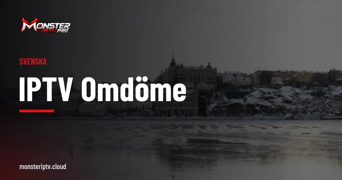 Banner med texten IPTV omdöme över en gata i Stockholm