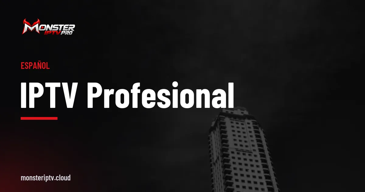 Banner con el texto IPTV profesional sobre una calle de Madrid