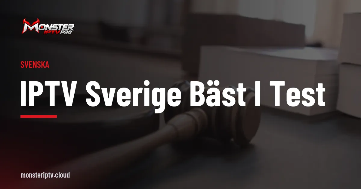 Banner med texten IPTV Sverige bäst i test över en domarklubba