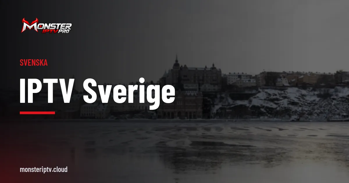 Banner med texten IPTV Sverige över en gata i Stockholm