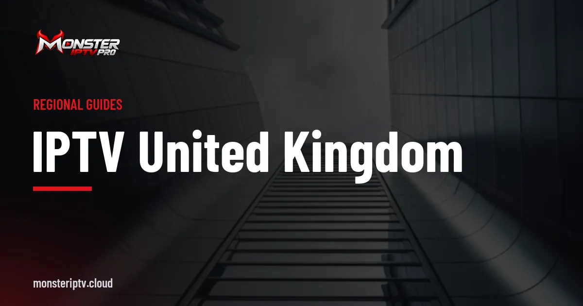 IPTV United Kingdom banner over a European city street