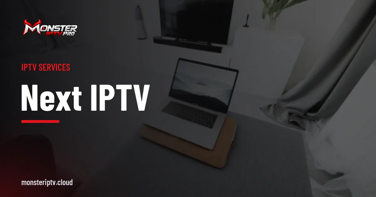 Next IPTV banner over a living room with a television
