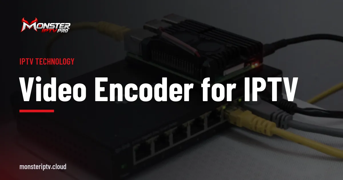 Video encoder for IPTV banner over a network switch with connected cables